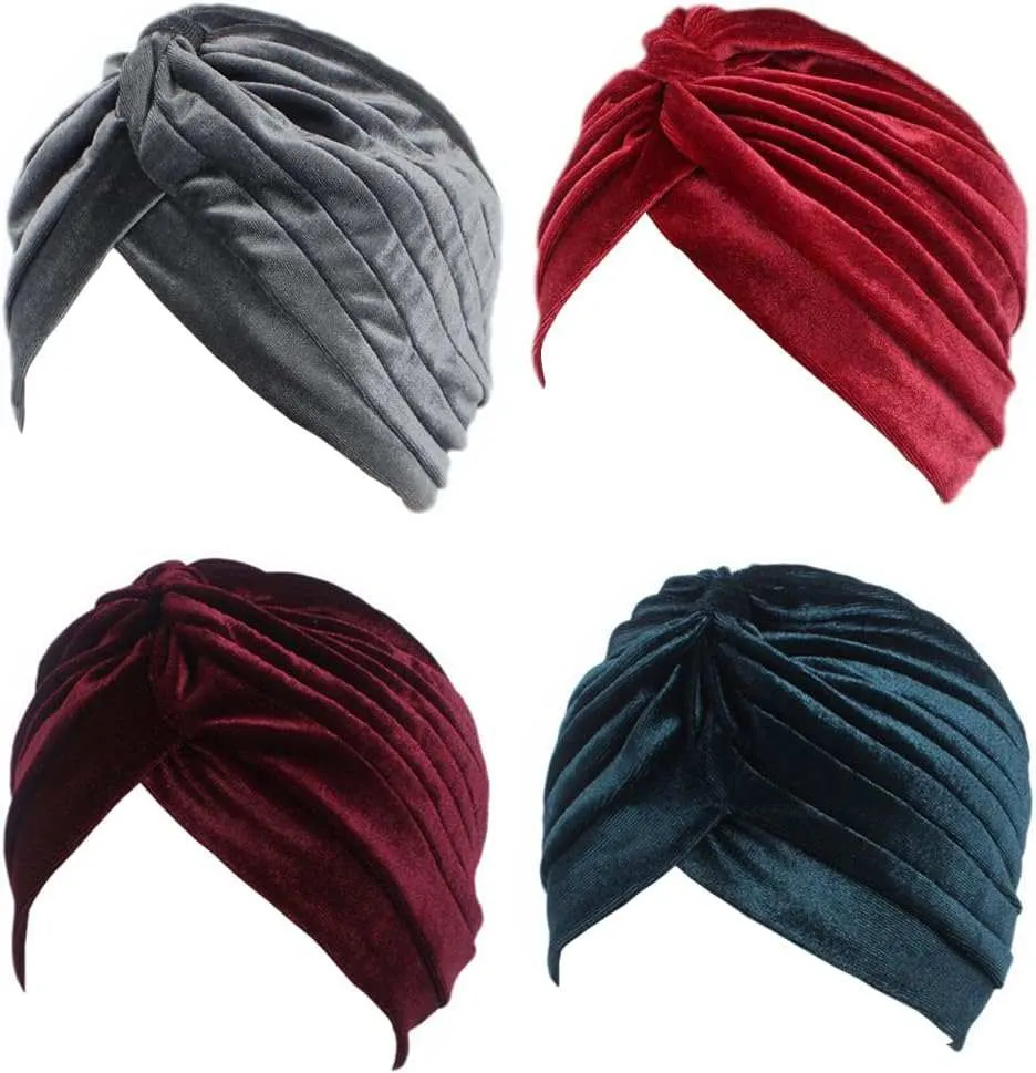 Pleated Stretch Ruffle Women Velvet Hat Cover