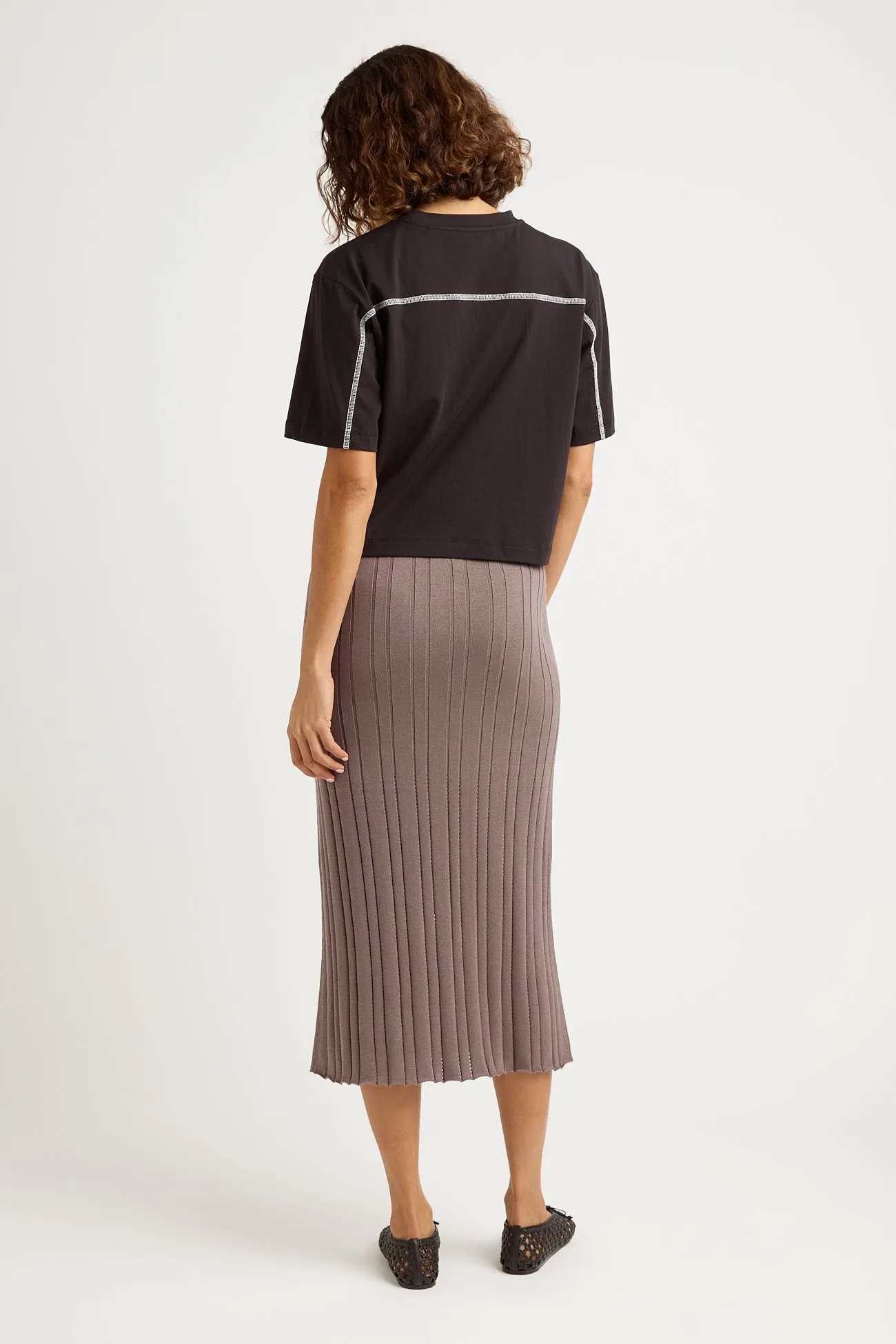 POINTELLE KNIT SKIRT