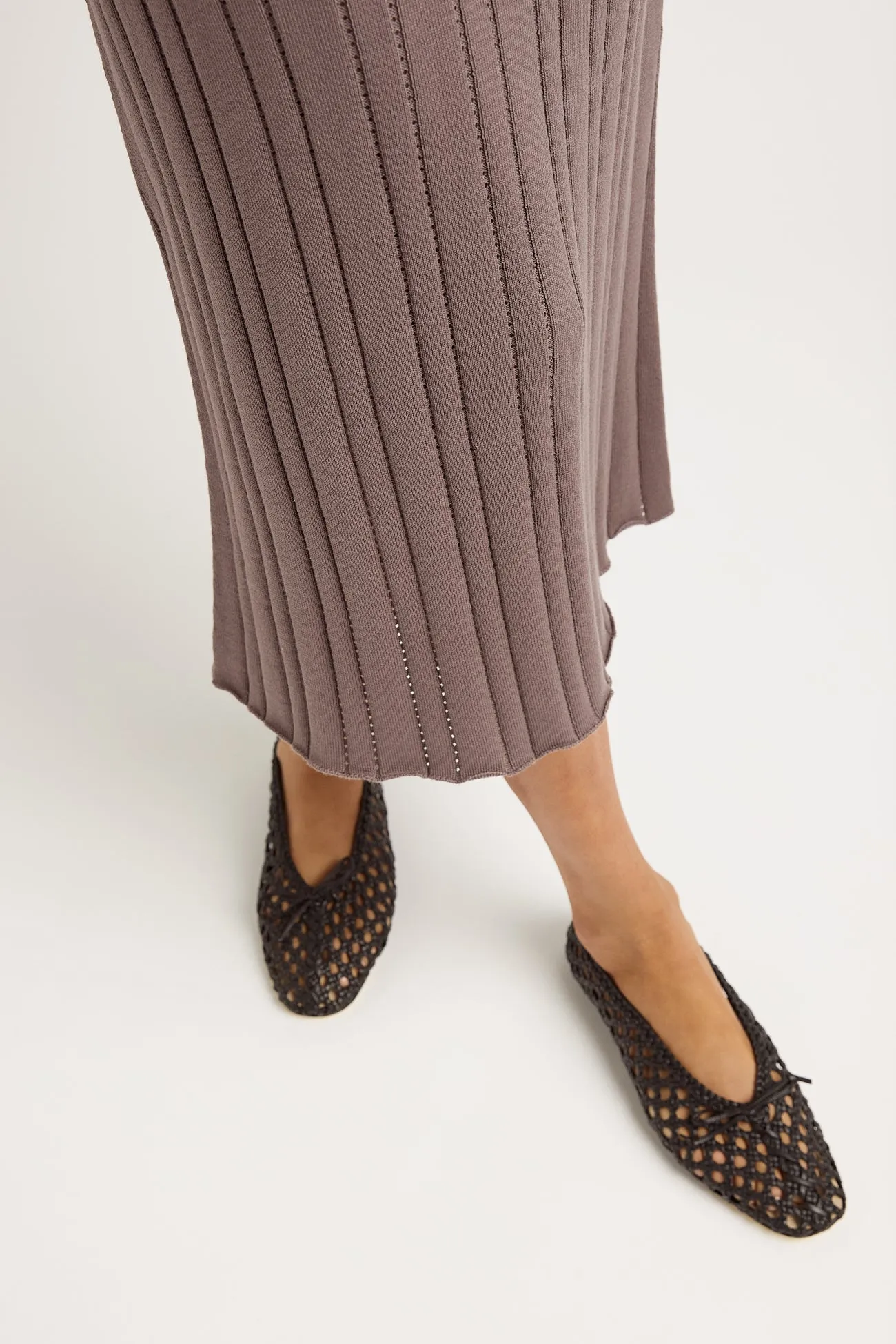 POINTELLE KNIT SKIRT