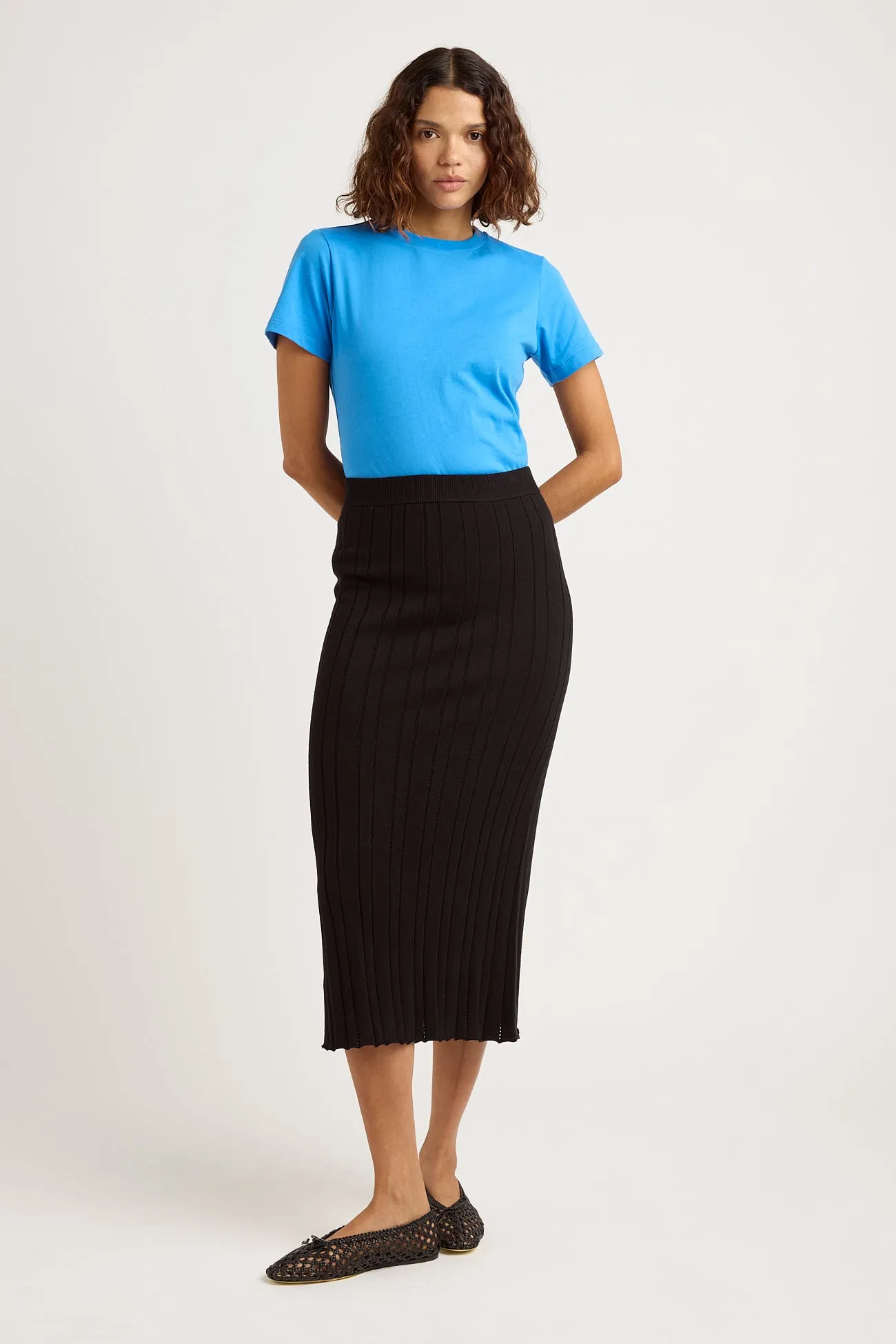 POINTELLE KNIT SKIRT