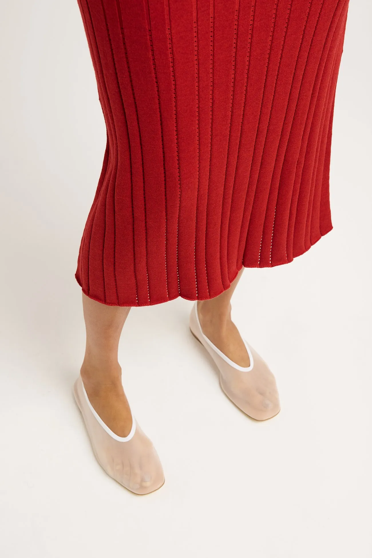 POINTELLE KNIT SKIRT