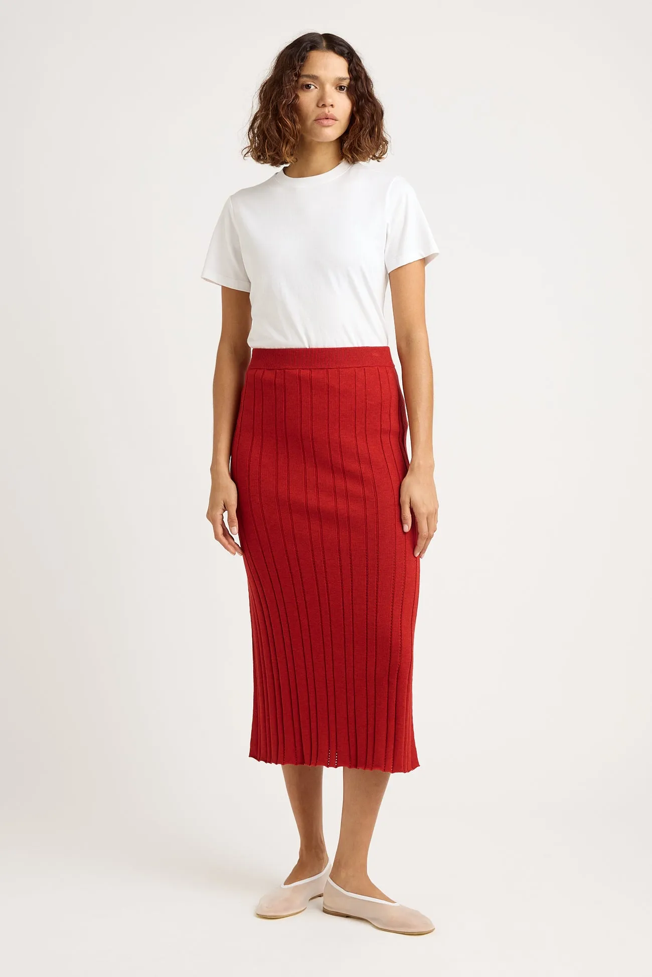 POINTELLE KNIT SKIRT