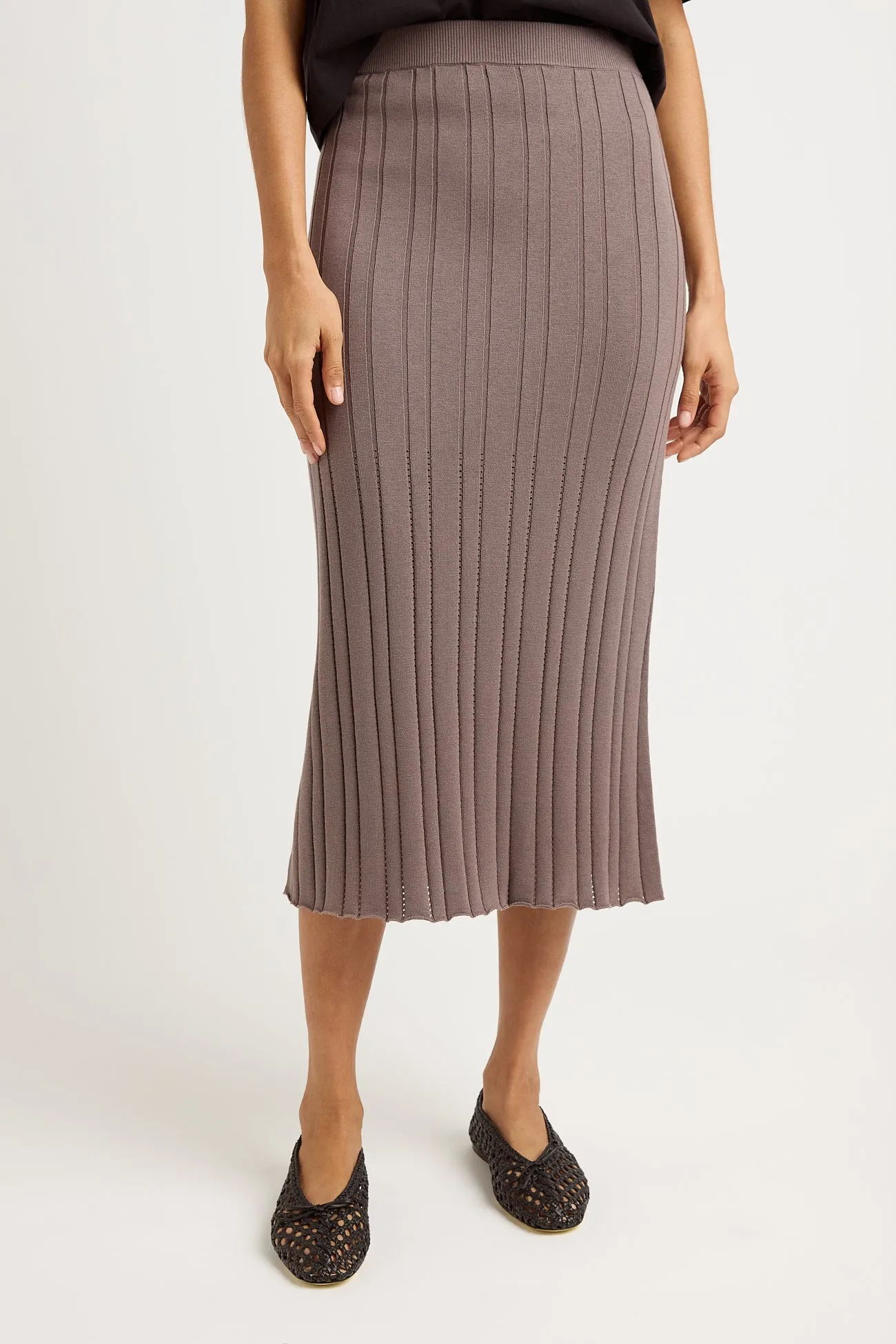 POINTELLE KNIT SKIRT