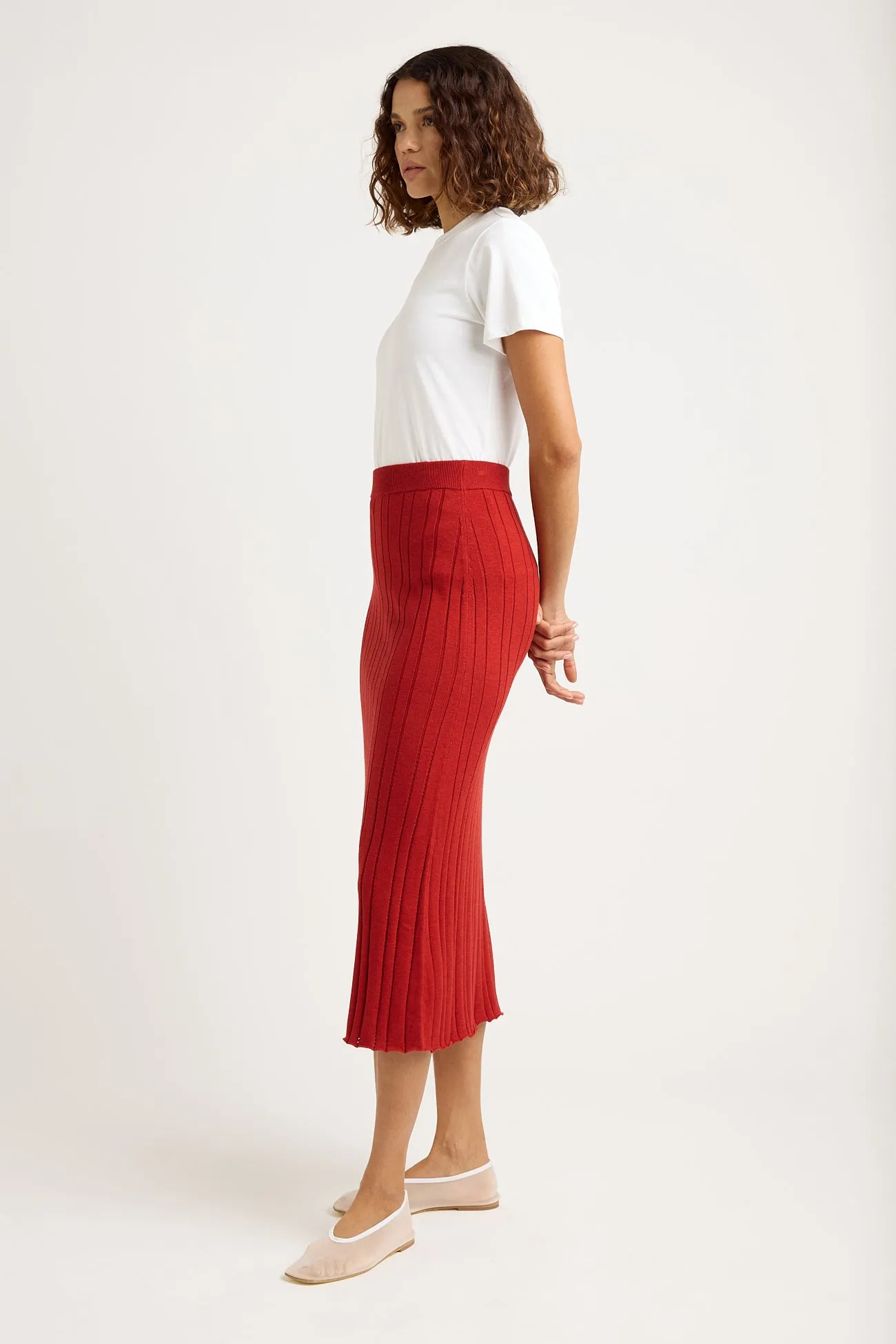 POINTELLE KNIT SKIRT