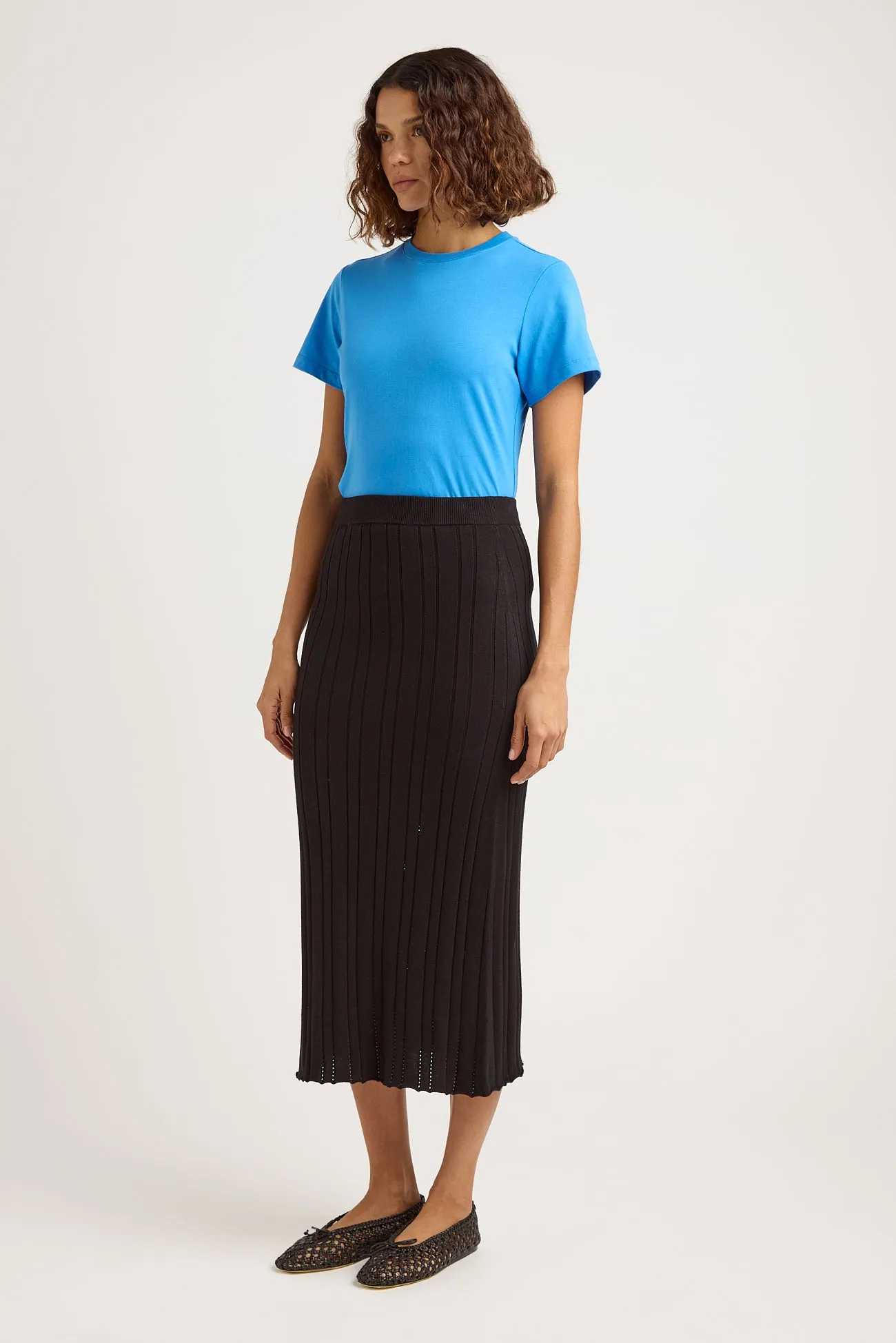 POINTELLE KNIT SKIRT