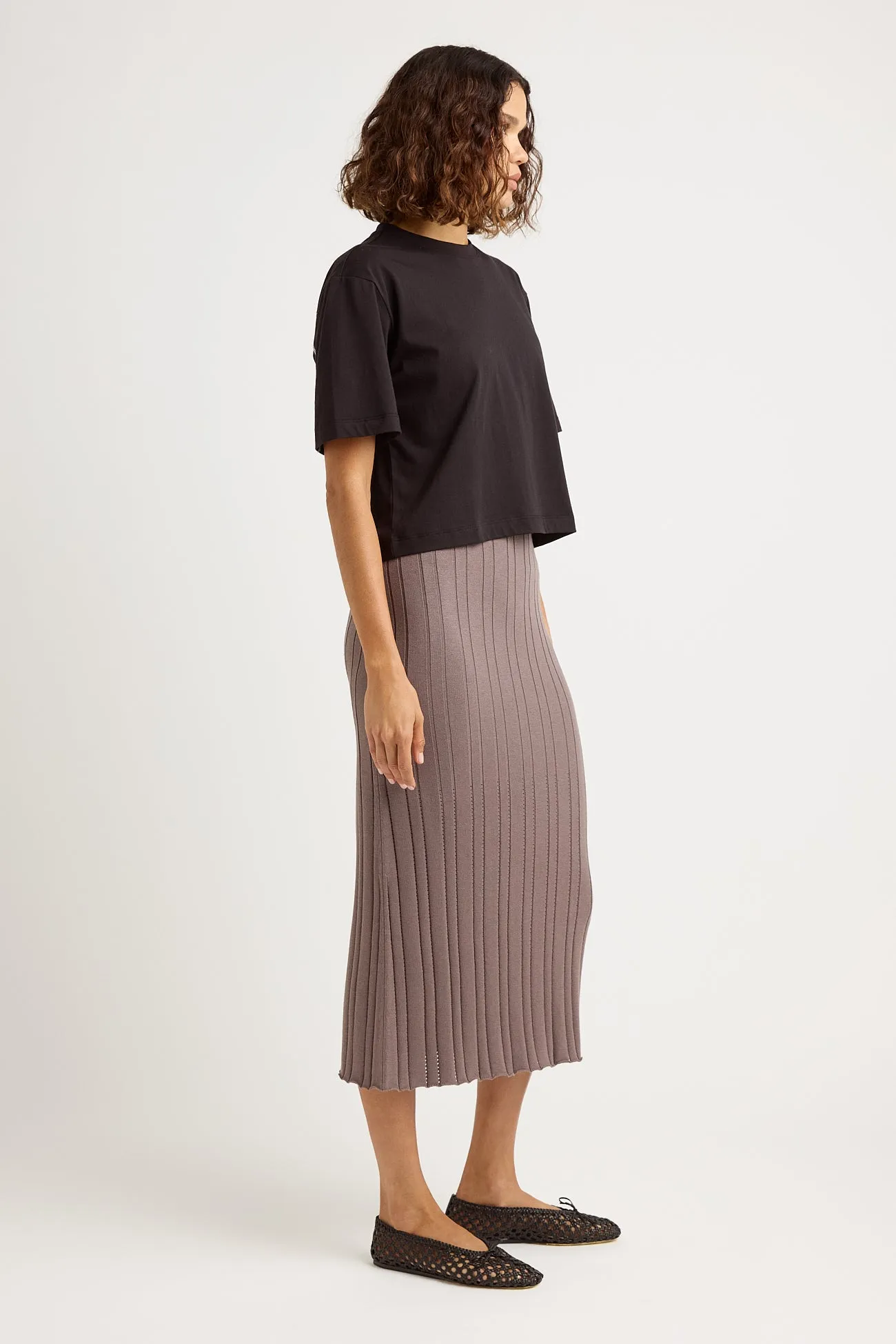 POINTELLE KNIT SKIRT