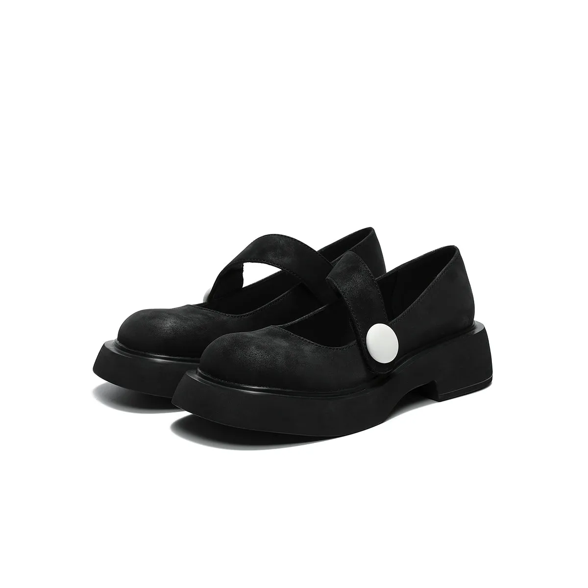 Round-Toe Low-Cut Platform Mary Jane Shoes