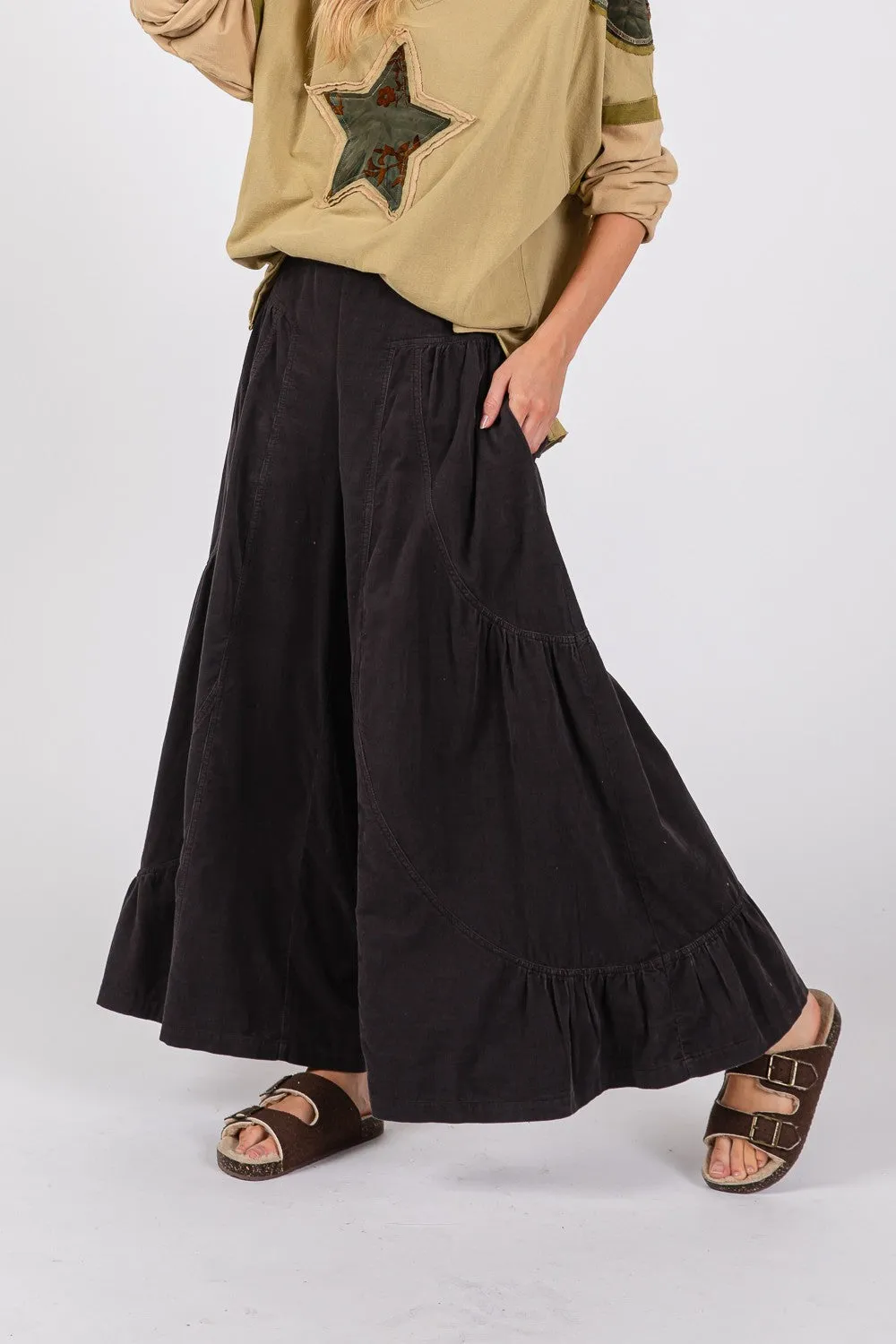 SAGE   FIG High Rise Corduroy Wide Leg Pants