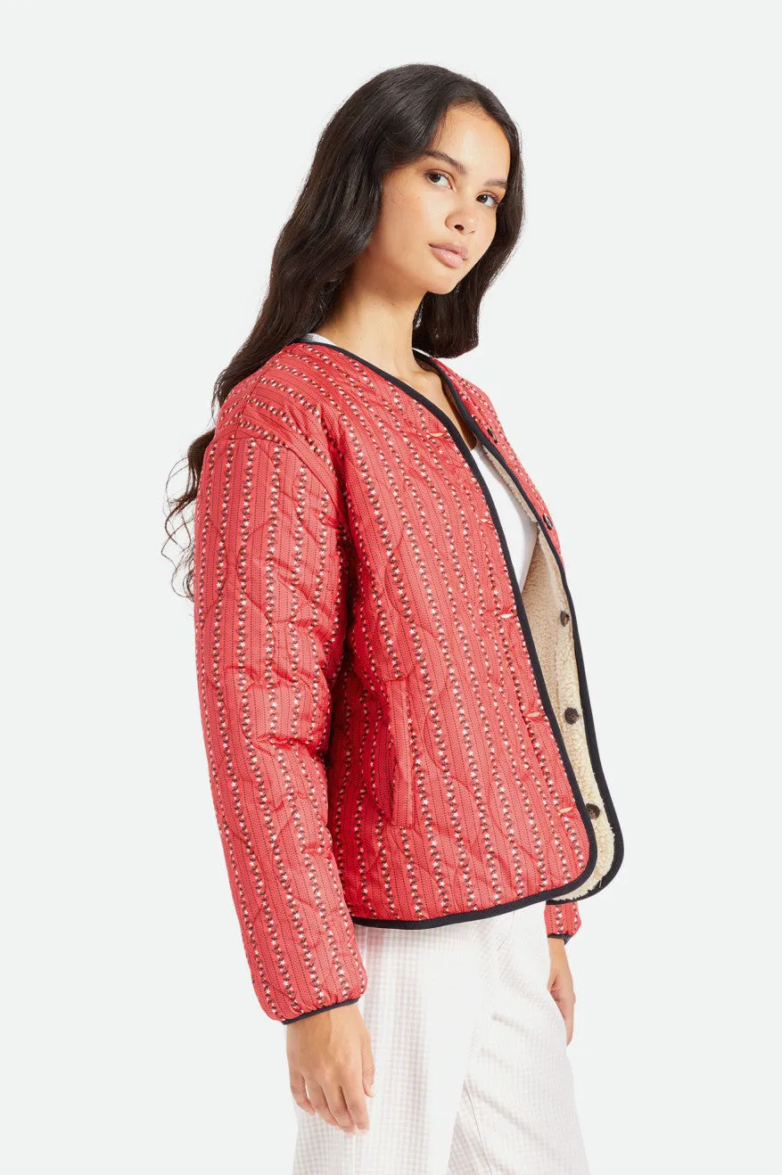 Sherpa Reversible Padded Jacket - Mars Red Praire Floral