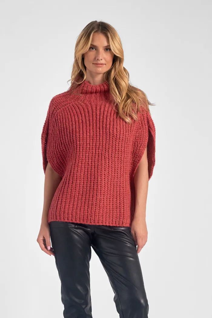 Short Sleeve Turtleneck Sweater