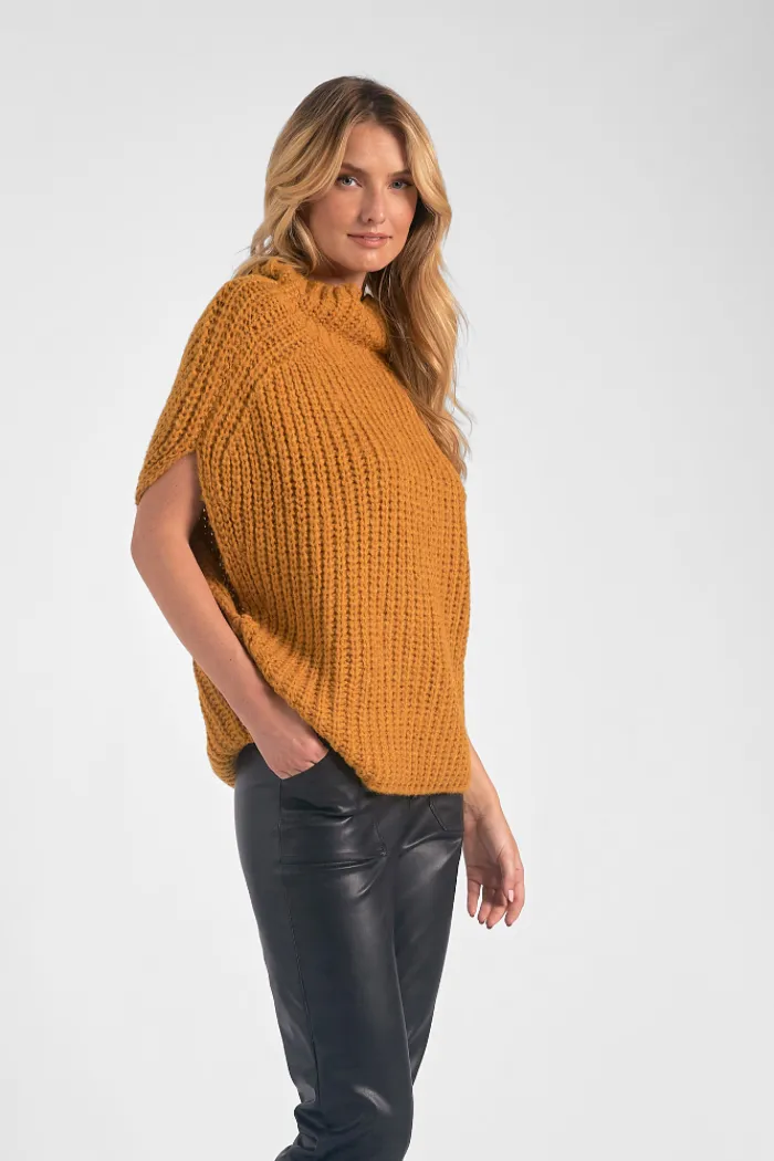 Short Sleeve Turtleneck Sweater