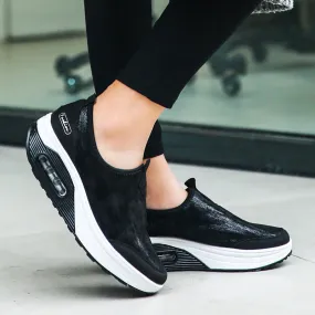 Step into Comfort with Owlkay Casual Platform Slip-On Sneakers