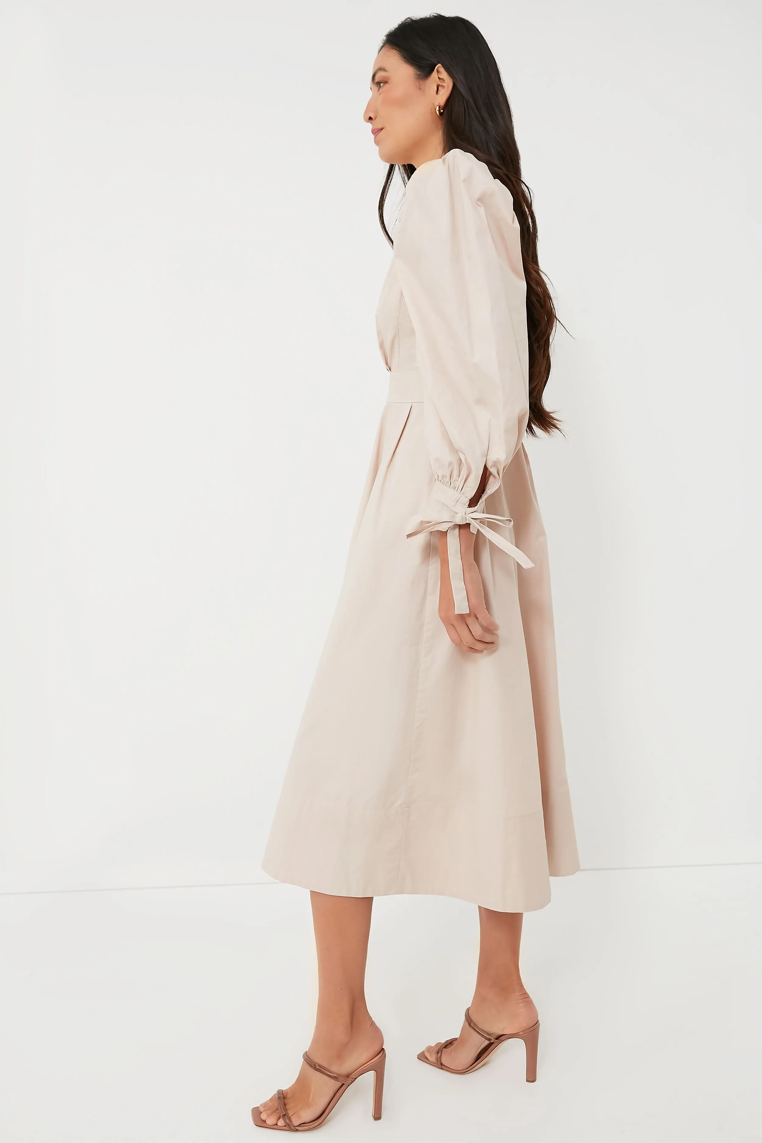 Stone Beige Leighton Midi Dress