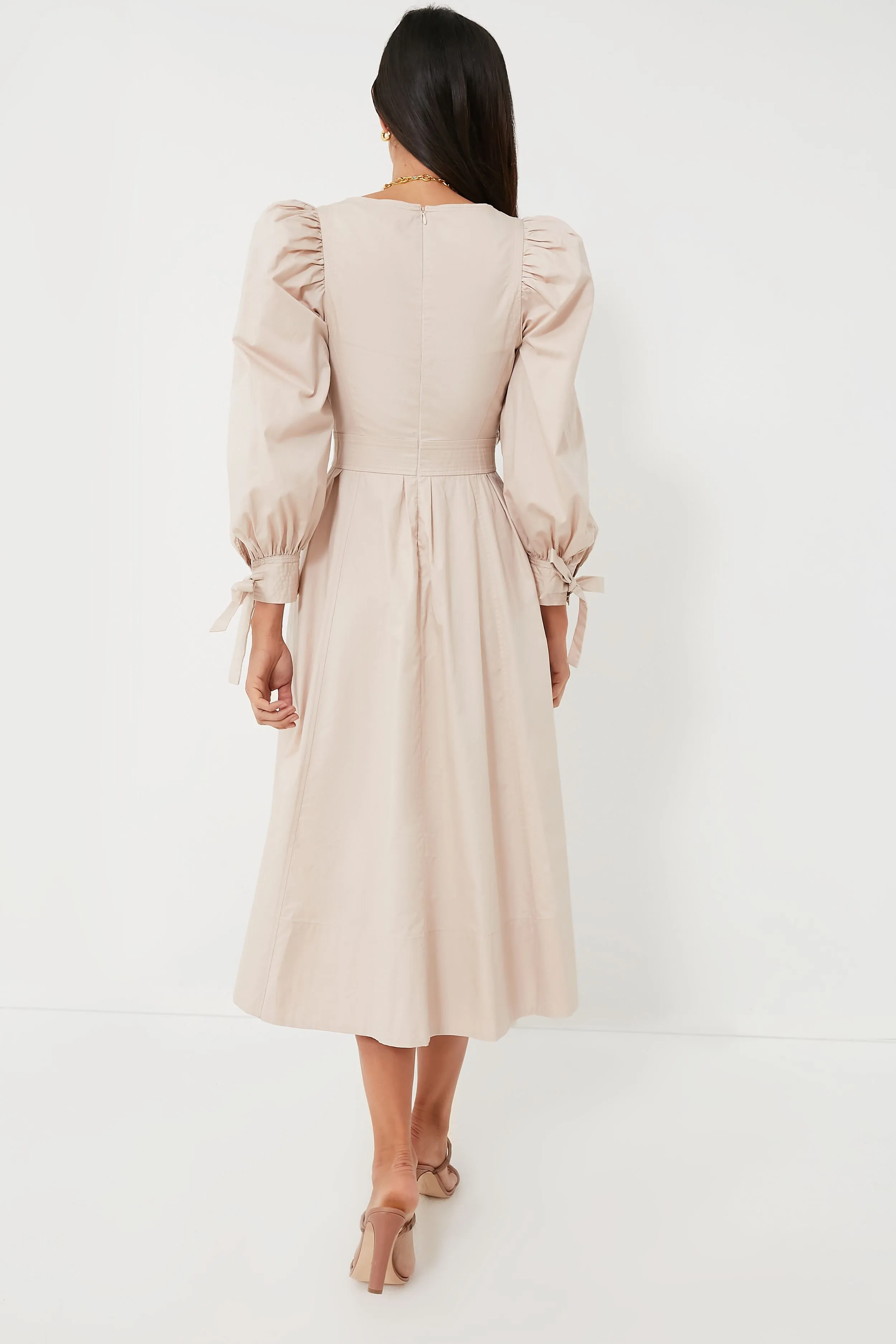 Stone Beige Leighton Midi Dress