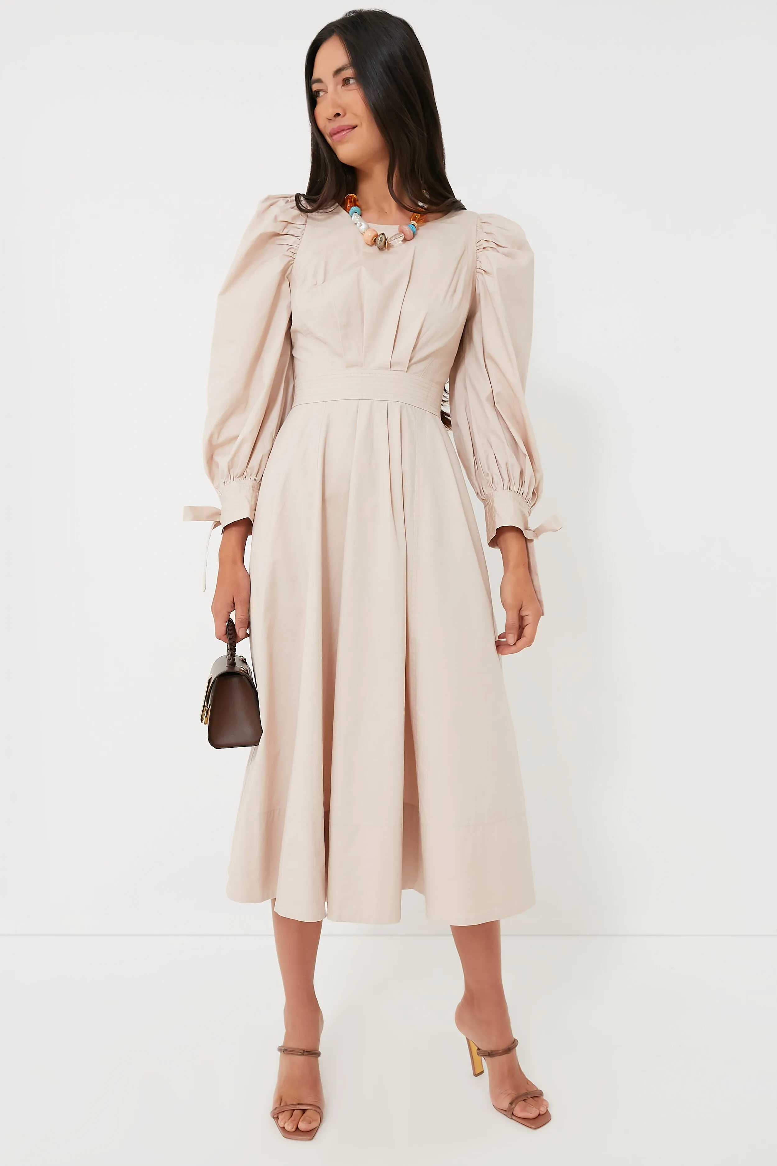 Stone Beige Leighton Midi Dress