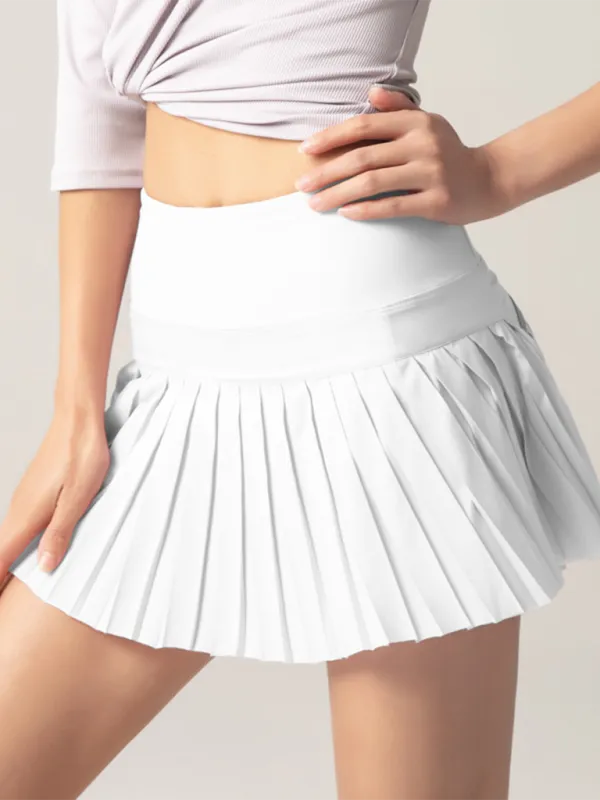 TEEK - Quick-Drying Pocketed Culotte Sports Shorts Tennis Pleated Skirt