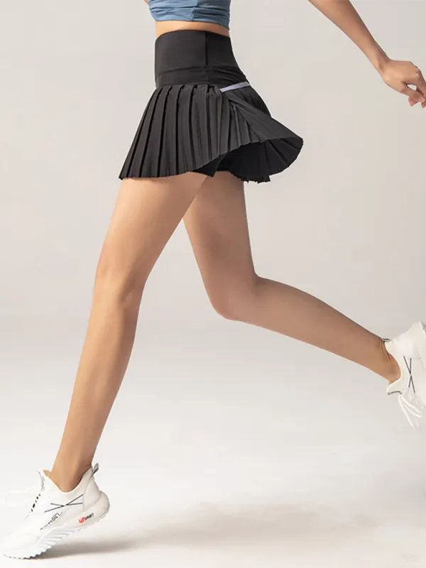 TEEK - Quick-Drying Pocketed Culotte Sports Shorts Tennis Pleated Skirt