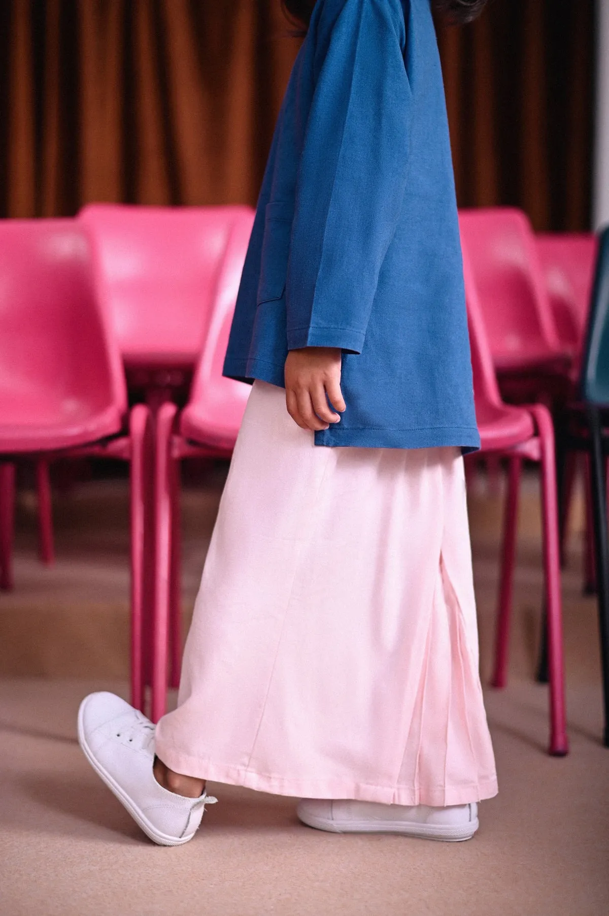 The Dulu Kita Fan Pleats Skirt - Pink