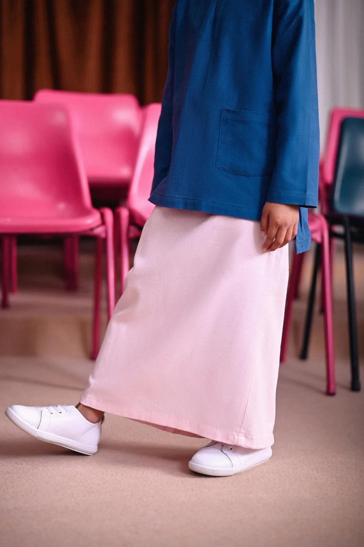 The Dulu Kita Fan Pleats Skirt - Pink