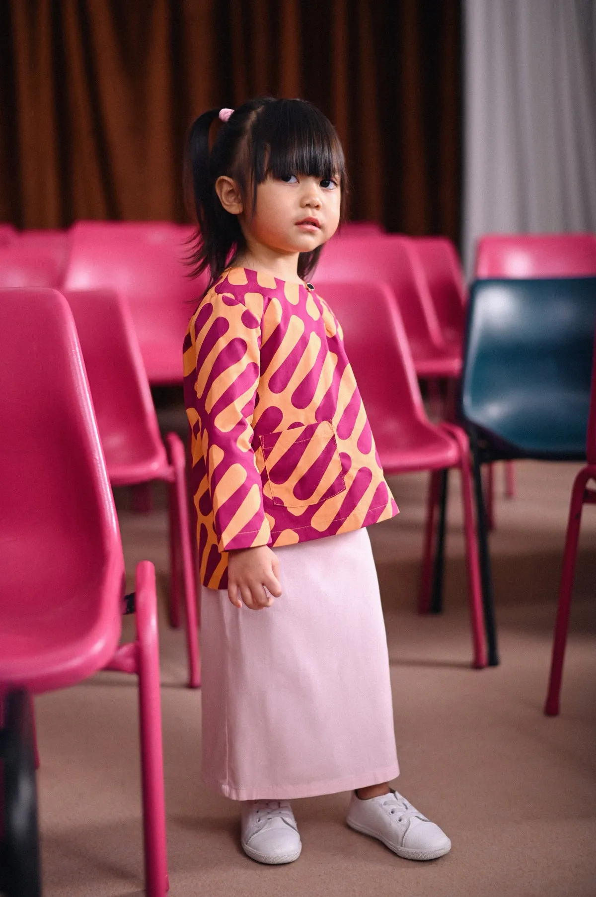 The Dulu Kita Fan Pleats Skirt - Pink