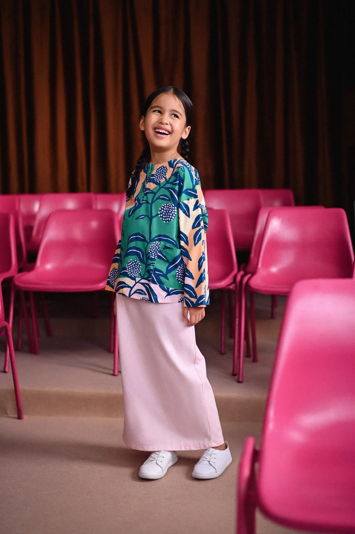 The Dulu Kita Fan Pleats Skirt - Pink