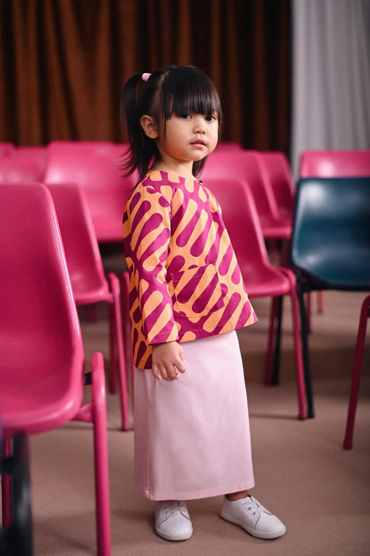 The Dulu Kita Fan Pleats Skirt - Pink