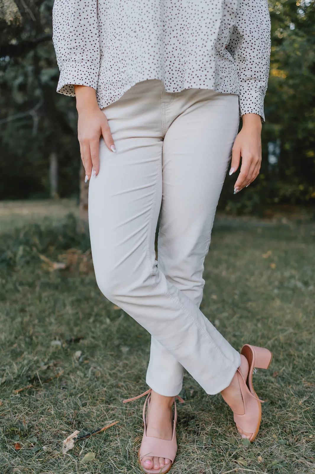 The Rana Corded Trouser by Part Two - Pale - PLUS