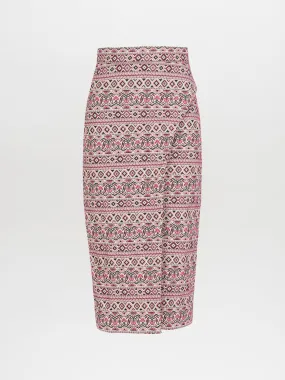 Thora Skirt Magenta Metallic Multi Jacquard