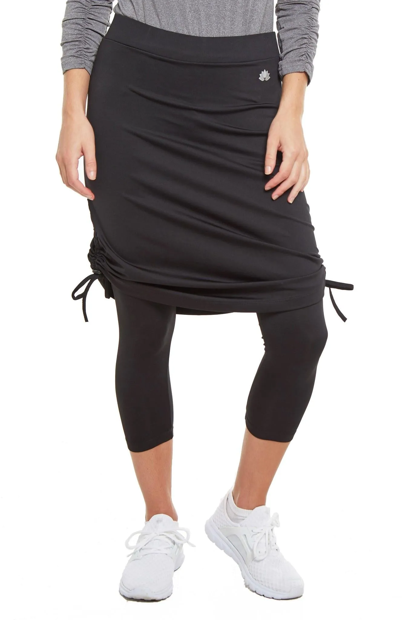 Tie Side Snoga Athletic Skirt in Black