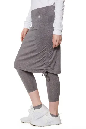 Tie Side Snoga Athletic Skirt in Heather Grey