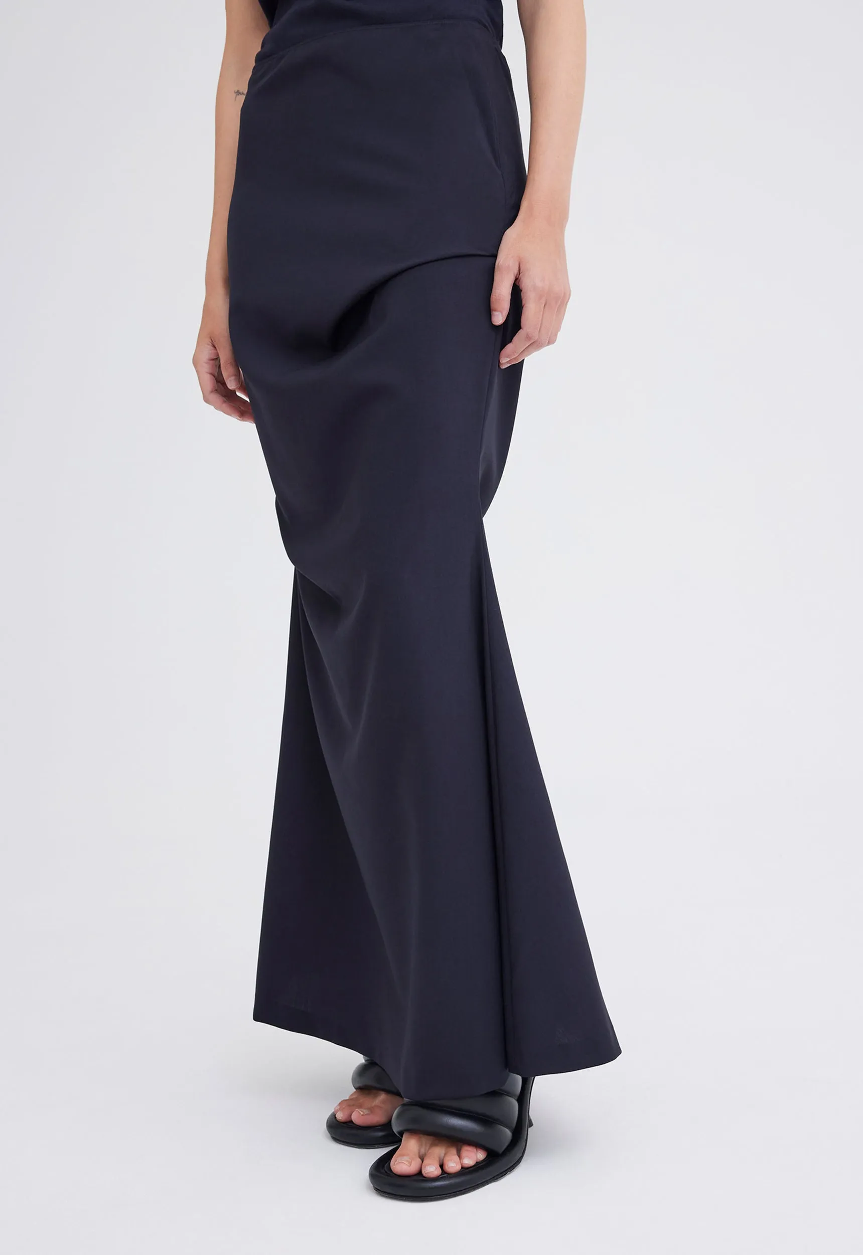 Vector Wool Maxi Skirt - Darkest Navy