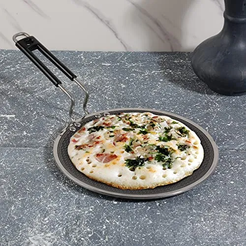 Vinod SAS Pro Platinum Triply Stainless Steel X Tawa - 25 cm | 4.0 mm Thick | Hexa Design | Metal Spoon Friendly | Riveted Handle | Induction Base - 5 Year Warranty