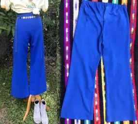 Vintage 70s | High Waisted Boho Hippie Disco Polyester Wide Leg Bell Bottoms M L