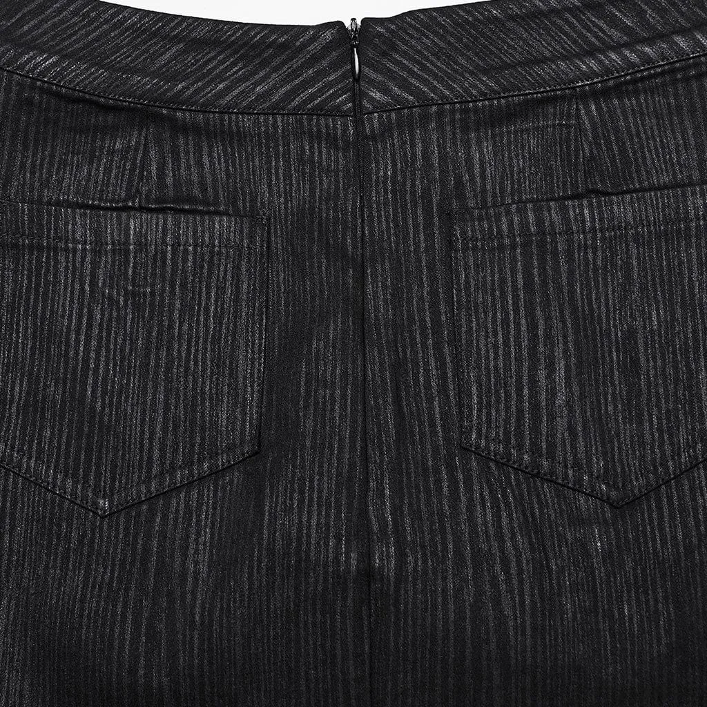 Women's Punk Pleated Eyelet Skirt