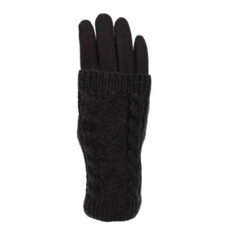 Women's Touch Screen Texting Gloves in Cable Knit and Furry Lining Comfort for Your Hands