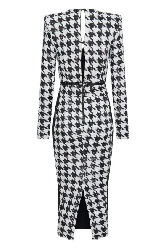 Zhivago Sequin Houndstooth Dress