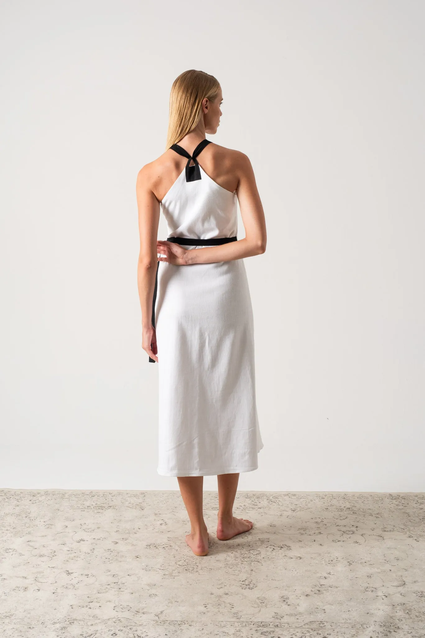 Zulu Linen Wrap Dress White