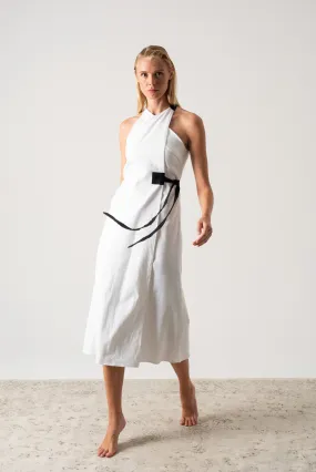 Zulu Linen Wrap Dress White